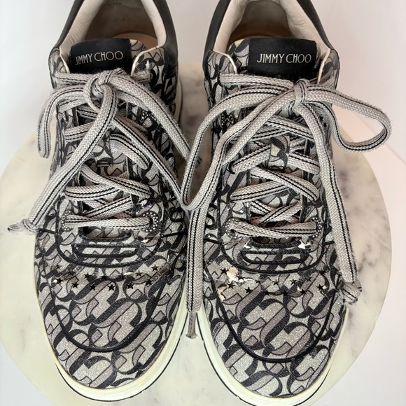 Jimmy Choo Monochrome Patterned Sneakers - Picture 6 of 15